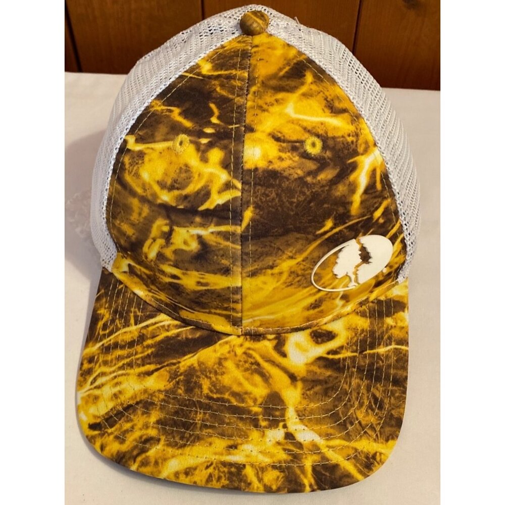 Mossy Oak Yellow Camo Ball Cap / Hat L/XL with White Mesh Back
